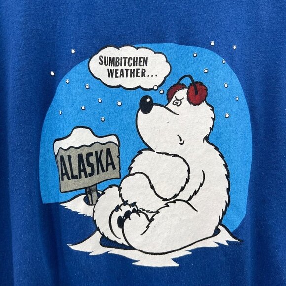 Sportswear Alaska women's Blue Short Sleeve Crew Neck T-Shirt Size Large - Picture 3 of 13